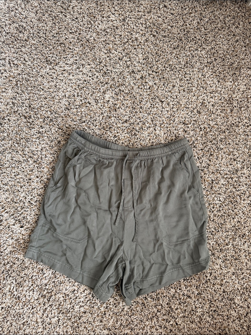 Splendid Olive Green High-Waist Drawstring Shorts